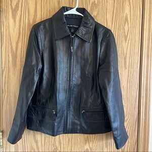 Ellen Tracy black leather jacket